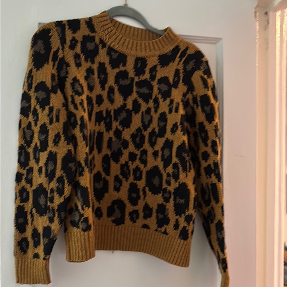Lucky Brand Brown and Black Crew Neck Sweater
